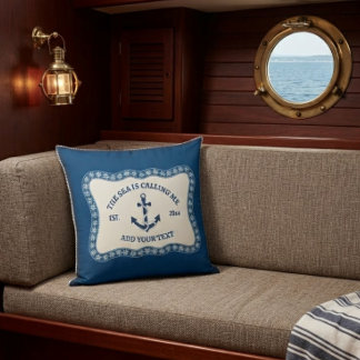 Coussin La mer m'appelle Maison de plage personnalisée