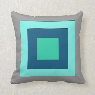 Coussin La moitié du siècle a posé des carrés - bleus