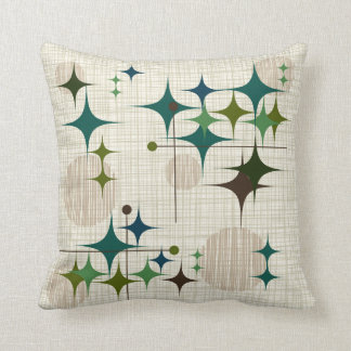 Coussin La moitié du siècle Starbursts moderne et globes
