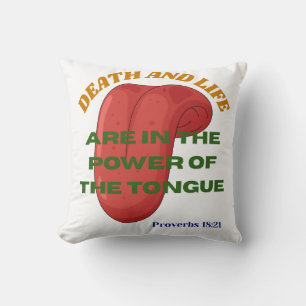 Coussin La mort et la vie sont au pouvoir de la langue