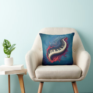 Coussin La musique en mouvement, le piano incurvé.