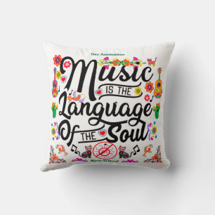 Coussin La musique festive est le langage de l'âme (Or)