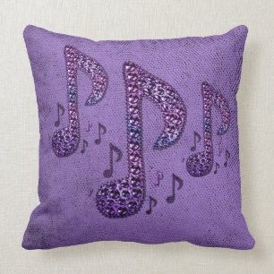 Coussin La musique pourpre d'étincelle note le carreau
