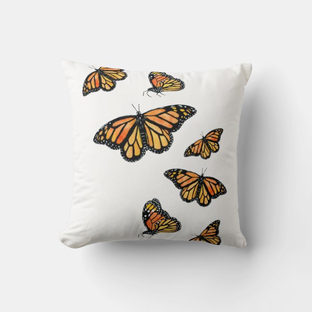 Coussin La nature des papillons monarques (Recto)