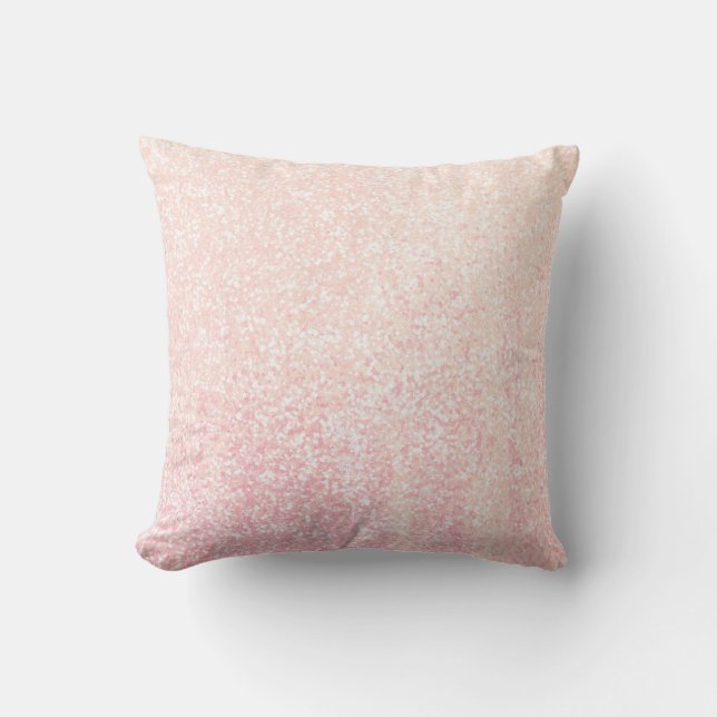 Coussin La paillette élégante de rose de poudre de parties (Recto)