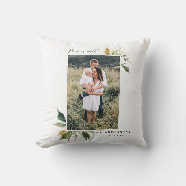 Coussin la paix sur terre peinte florale vacances photo (Recto)