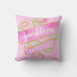 Coussin La Parties scintillant d'or rose et rougissante, c