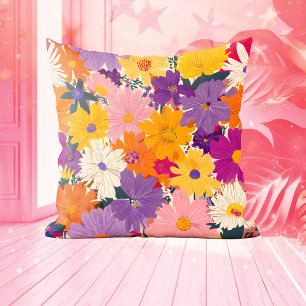 Coussin La pauvreté encombrée les fleurs florales modernes