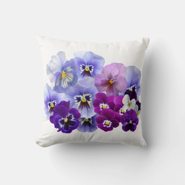 Coussin La pensée bleue fleurit les pensées florales de (Recto)