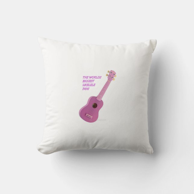 Coussin La plus grande fan Cusion d'Ukelele des mondes (Recto)