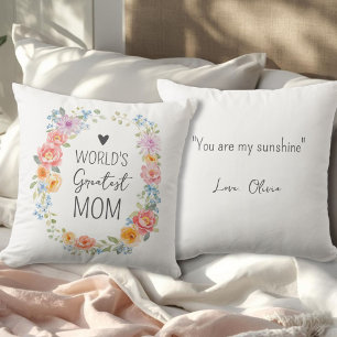 Coussin La plus grande maman du monde Citation personnalis