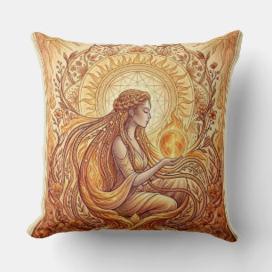 Coussin La Prêtresse de Feu – Gardienne de la Flamme Intér