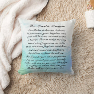 Coussin La Prière du Seigneur, Matthieu 6:9-13 Bible Verse
