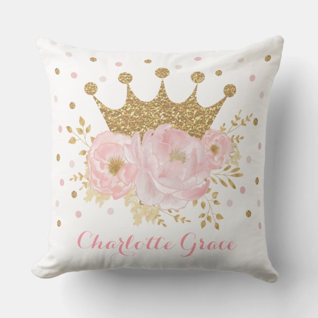 Coussin La princesse Royale de la Couronne Blush Floral (Recto)