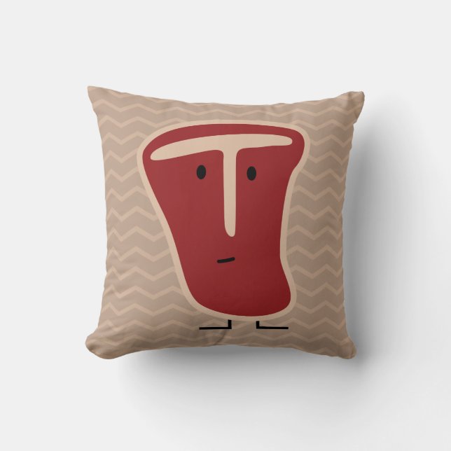 Coussin La protéine de viande de bifteck à l'os a grillé (Recto)