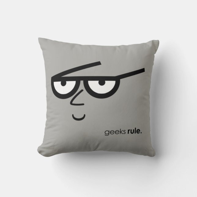 Coussin "La Règle des Geeks" Visage drôle avec lunettes de (Recto)