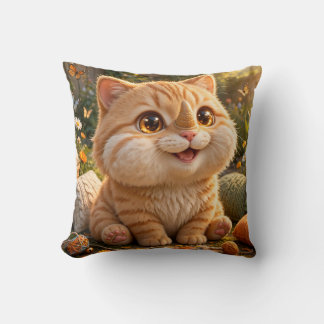 Coussin La retraite de jardin du petit rhino-chat