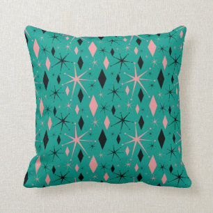 Coussin La rétro moitié du siècle Starburst et motif de