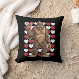 Coussin La Saint-Valentin Bigfoot Cœurs Drôles d'amour Sas