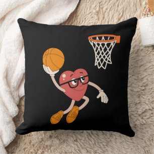 Coussin La Saint-Valentin Cœur Plongeant Basketball Mignon