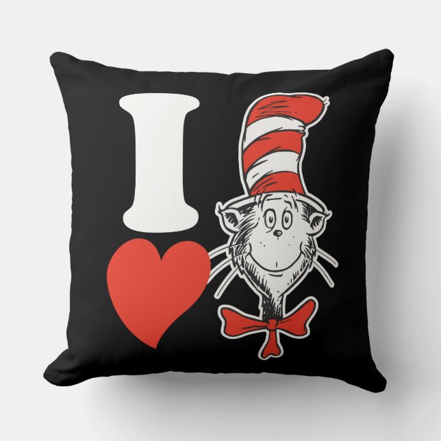 Coussin La Saint-Valentin de Dr. Seuss | J'adore le Chat d (Recto)