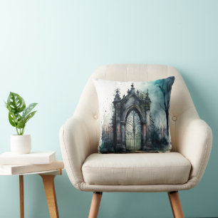 Coussin La série de portes du cimetière gothique Design 11
