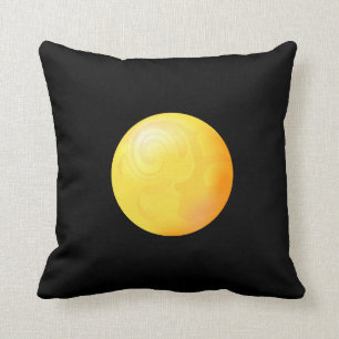 Coussin La sphère jaune sur le arrière - plan noir