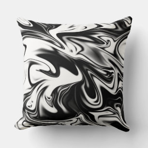 Coussin "La spirale cosmique : l'élégance noire et Marbre