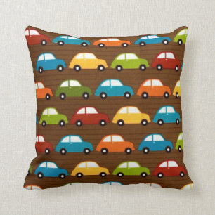 Coussin La terre de voitures de centre de la ville rétro