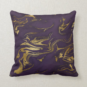 Coussin La terre pourpre de prune en pierre modifie la