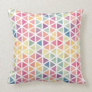 Coussin La triangle multicolore d'aquarelle moderne a