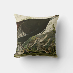 Coussin La Turquie sauvage des oiseaux d'Amérique d'Audubo