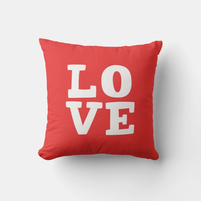 Coussin La typographie de la Saint Valentin Aimer Rouge (Recto)