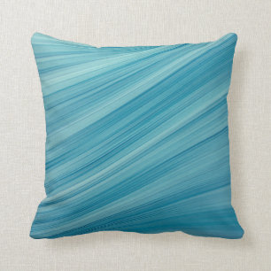 Coussin La vague bleue abstraite simple raye le carreau de