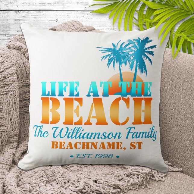 Coussin La vie à la plage Personnalisée (Créateur téléchargé)