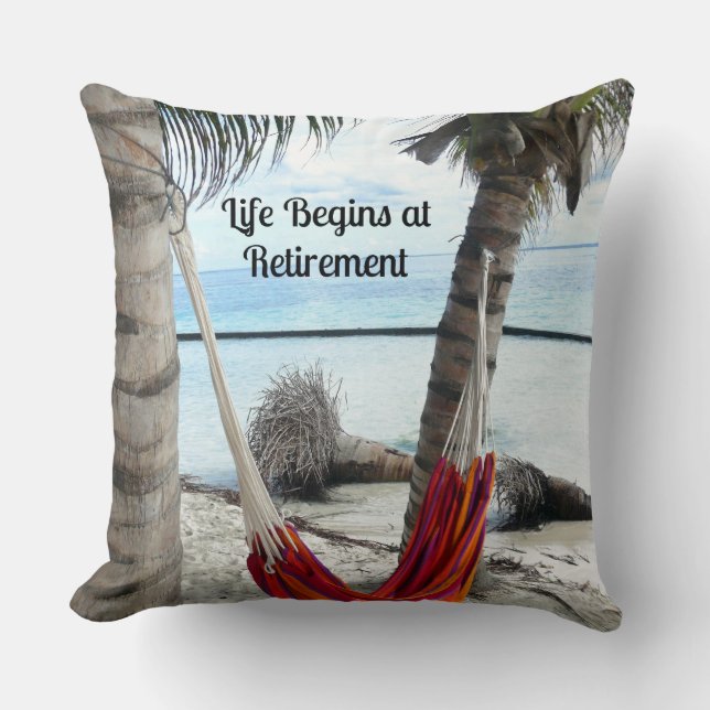 Coussin La vie commence à la retraite (Recto)