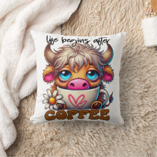 Coussin La vie commence après le café 