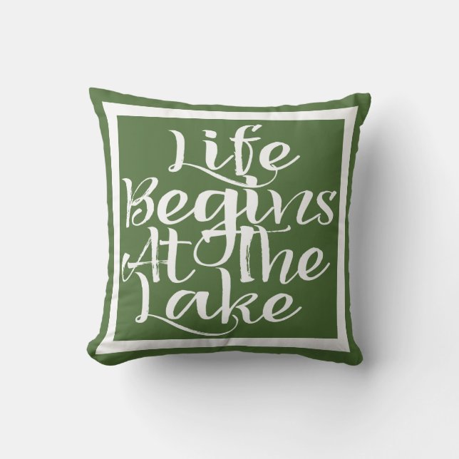 Coussin La Vie Commence Au Lac (Recto)