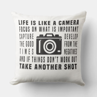 Coussin La Vie Du Photographe Est Comme Une Caméra Photogr