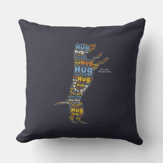 Coussin La vie est courte, étreignez votre chien - Typogra