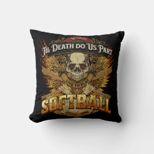 Coussin La vie est courte - Vivre pour jouer au softball
