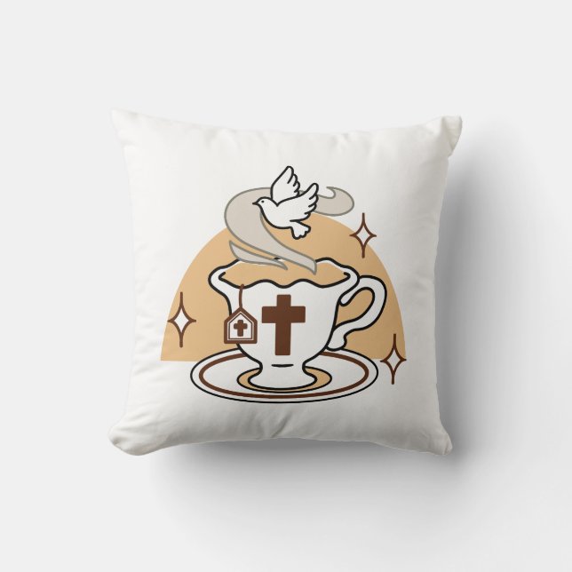 Coussin La vie est douce avec Jésus - Christian Faith Tea  (Recto)
