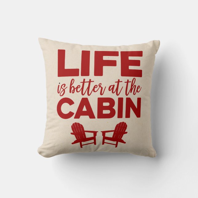 Coussin La vie est meilleure au carreau de cabine (Recto)