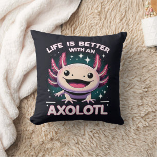Coussin La vie est meilleure avec un Axolotl, enfants Axol