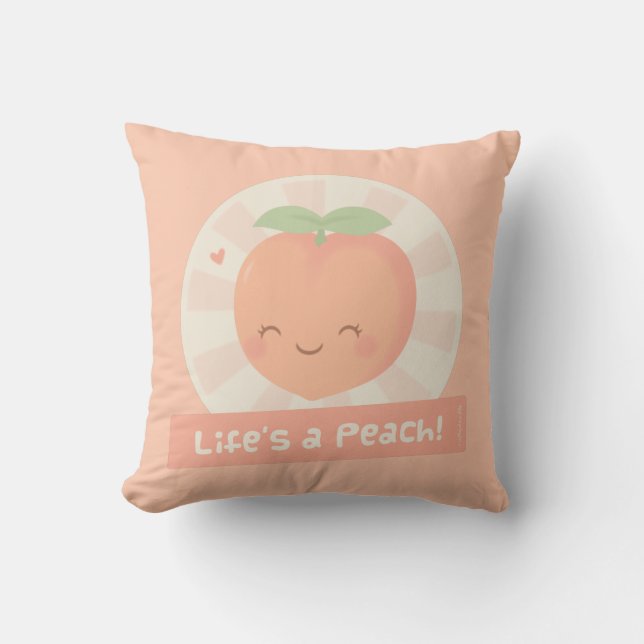 Coussin La vie est un humour mignon de nourriture de (Recto)