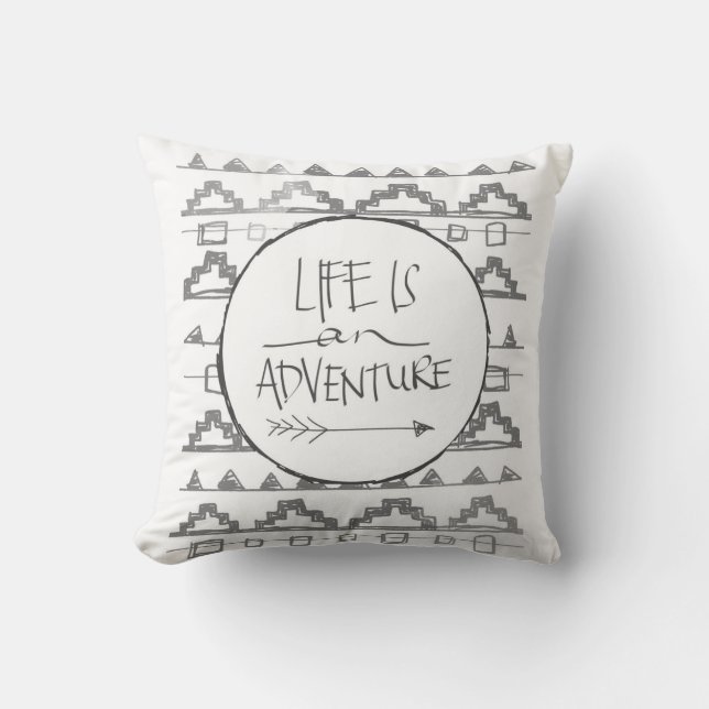 Coussin La vie est une aventure par VOL25 (Recto)