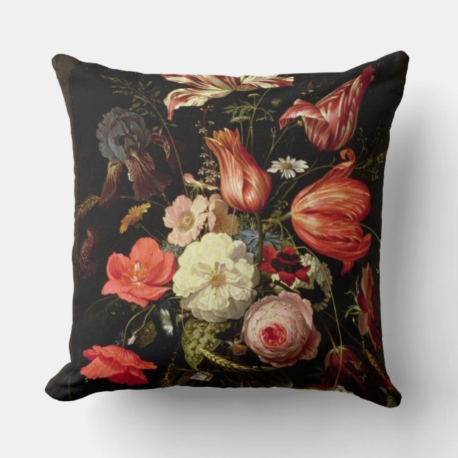 Coussin La vie toujours des fleurs sur un rebord (Recto)