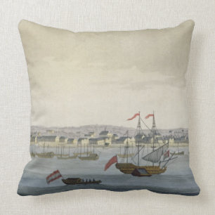 Coussin La ville de Paramaribo (gravure de couleur)