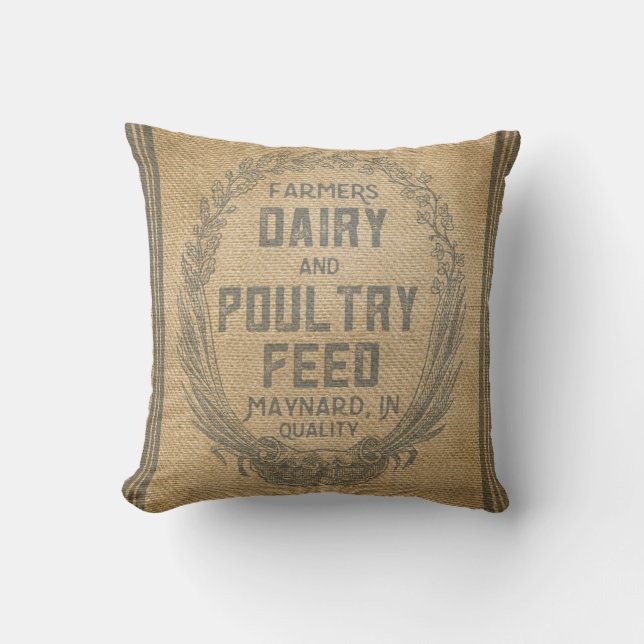 Coussin La volaille de laiterie d'agriculteurs alimentent (Recto)