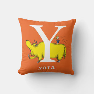 Coussin L'ABC de Dr Seuss : Lettre Y - Blanc   Ajoutez vot